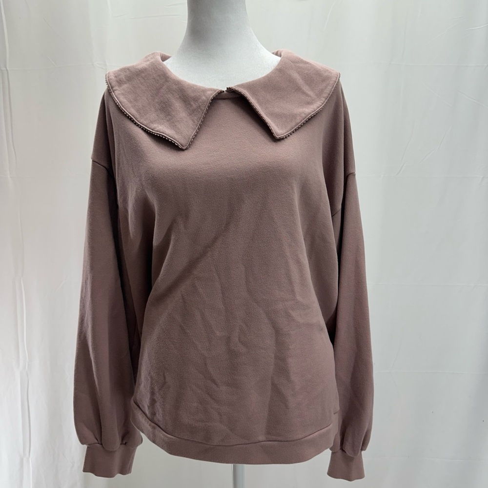 Madewell Mauve Pink Collar Sweatshirt